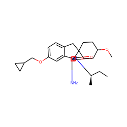 CC[C@@H](C)N1C(=O)[C@]2(N=C1N)c1cc(OCC3CC3)ccc1CC21CCC(OC)CC1 ZINC000142170067