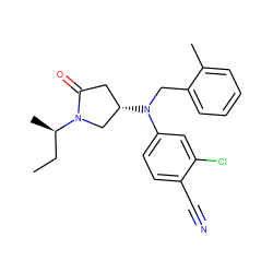 CC[C@@H](C)N1C[C@@H](N(Cc2ccccc2C)c2ccc(C#N)c(Cl)c2)CC1=O ZINC000043059396