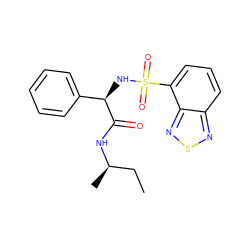 CC[C@@H](C)NC(=O)[C@H](NS(=O)(=O)c1cccc2nsnc12)c1ccccc1 ZINC000004118768