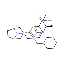 CC[C@@H](C)NC(=O)N(CCN1[C@H]2CC[C@@H]1C[C@H](c1cccc(C(N)=O)c1)C2)CC1CCCCC1 ZINC000117303289