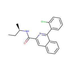 CC[C@@H](C)NC(=O)c1cc2ccccc2c(-c2ccccc2Cl)n1 ZINC000002244180