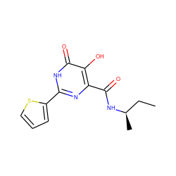 CC[C@@H](C)NC(=O)c1nc(-c2cccs2)[nH]c(=O)c1O ZINC000473090115