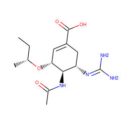 CC[C@@H](C)O[C@@H]1C=C(C(=O)O)C[C@H](N=C(N)N)[C@H]1NC(C)=O ZINC000004134496