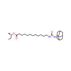 CC[C@@H](C)OC(=O)CCCCCCCCCCCNC(=O)NC12CC3CC(CC(C3)C1)C2 ZINC000028641520