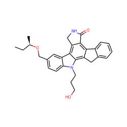 CC[C@@H](C)OCc1ccc2c(c1)c1c3c(c4c(c1n2CCCO)Cc1ccccc1-4)C(=O)NC3 ZINC000013530094