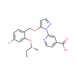 CC[C@@H](C)Oc1cc(Cl)ccc1COc1ccnn1-c1cc(C(=O)O)ccn1 ZINC000146745596