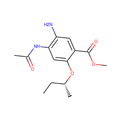 CC[C@@H](C)Oc1cc(NC(C)=O)c(N)cc1C(=O)OC ZINC000040836363