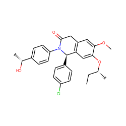 CC[C@@H](C)Oc1cc2c(cc1OC)CC(=O)N(c1ccc([C@@H](C)O)cc1)[C@@H]2c1ccc(Cl)cc1 ZINC000118802248