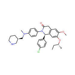 CC[C@@H](C)Oc1cc2c(cc1OC)CC(=O)N(c1ccc(N(C)C[C@@H]3CCCNC3)cc1)[C@@H]2c1ccc(Cl)cc1 ZINC000118798202