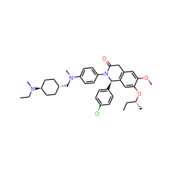 CC[C@@H](C)Oc1cc2c(cc1OC)CC(=O)N(c1ccc(N(C)C[C@H]3CC[C@H](N(C)CC)CC3)cc1)[C@@H]2c1ccc(Cl)cc1 ZINC000261096627