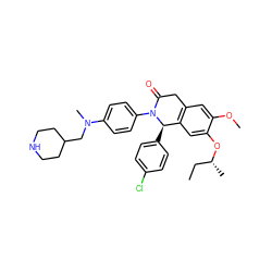 CC[C@@H](C)Oc1cc2c(cc1OC)CC(=O)N(c1ccc(N(C)CC3CCNCC3)cc1)[C@@H]2c1ccc(Cl)cc1 ZINC000118795555