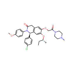 CC[C@@H](C)Oc1cc2c(cc1OCC(=O)N1CCN(C)CC1)CC(=O)N(c1ccc(OC)cc1)[C@@H]2c1ccc(Cl)cc1 ZINC000118800579