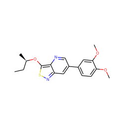 CC[C@@H](C)Oc1snc2cc(-c3ccc(OC)c(OC)c3)cnc12 ZINC000653771335