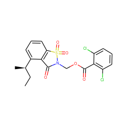 CC[C@@H](C)c1cccc2c1C(=O)N(COC(=O)c1c(Cl)cccc1Cl)S2(=O)=O ZINC000013738178