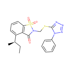 CC[C@@H](C)c1cccc2c1C(=O)N(CSc1nnnn1-c1ccccc1)S2(=O)=O ZINC000029478411