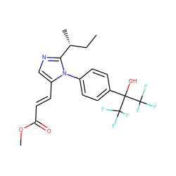 CC[C@@H](C)c1ncc(/C=C/C(=O)OC)n1-c1ccc(C(O)(C(F)(F)F)C(F)(F)F)cc1 ZINC000028568112