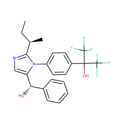 CC[C@@H](C)c1ncc([C@@H](O)c2ccccc2)n1-c1ccc(C(O)(C(F)(F)F)C(F)(F)F)cc1 ZINC000028569460