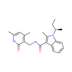 CC[C@@H](C)n1c(C)c(C(=O)NCc2c(C)cc(C)[nH]c2=O)c2ccccc21 ZINC000205827735