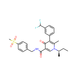 CC[C@@H](C)n1cc(C(=O)NCc2ccc(S(C)(=O)=O)cc2)c(=O)c(-c2cccc(C(F)F)c2)c1C ZINC000148795462