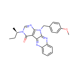 CC[C@@H](C)n1cnc2c(c1=O)c1nc3ccccc3nc1n2Cc1ccc(OC)cc1 ZINC000002422808