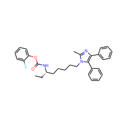 CC[C@@H](CCCCCn1c(C)nc(-c2ccccc2)c1-c1ccccc1)NC(=O)Oc1ccccc1F ZINC000028821686