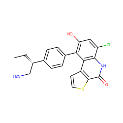 CC[C@@H](CN)c1ccc(-c2c(O)cc(Cl)c3[nH]c(=O)c4sccc4c23)cc1 ZINC000150306543