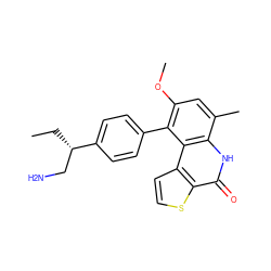 CC[C@@H](CN)c1ccc(-c2c(OC)cc(C)c3[nH]c(=O)c4sccc4c23)cc1 ZINC000165014077