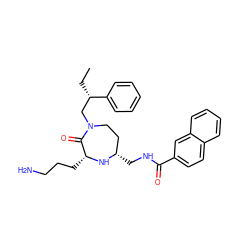 CC[C@@H](CN1CC[C@H](CNC(=O)c2ccc3ccccc3c2)N[C@H](CCCN)C1=O)c1ccccc1 ZINC000206890152