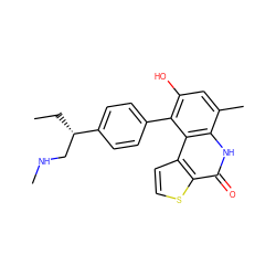 CC[C@@H](CNC)c1ccc(-c2c(O)cc(C)c3[nH]c(=O)c4sccc4c23)cc1 ZINC000221747329