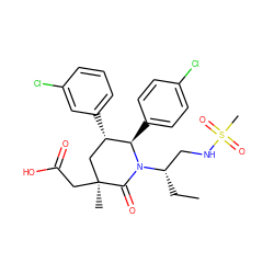 CC[C@@H](CNS(C)(=O)=O)N1C(=O)[C@@](C)(CC(=O)O)C[C@H](c2cccc(Cl)c2)[C@H]1c1ccc(Cl)cc1 ZINC000103248047