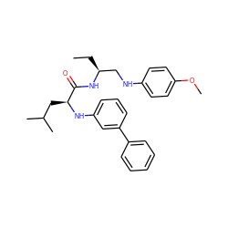 CC[C@@H](CNc1ccc(OC)cc1)NC(=O)[C@H](CC(C)C)Nc1cccc(-c2ccccc2)c1 ZINC000028571217