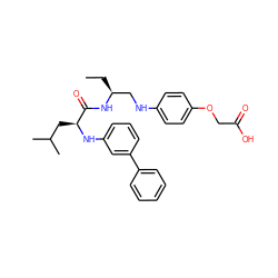 CC[C@@H](CNc1ccc(OCC(=O)O)cc1)NC(=O)[C@H](CC(C)C)Nc1cccc(-c2ccccc2)c1 ZINC000028571679