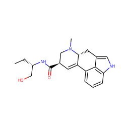 CC[C@@H](CO)NC(=O)[C@@H]1C=C2c3cccc4[nH]cc(c34)C[C@H]2N(C)C1 ZINC000095619105