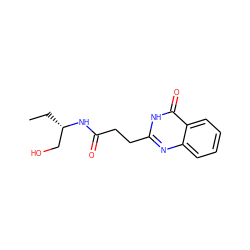 CC[C@@H](CO)NC(=O)CCc1nc2ccccc2c(=O)[nH]1 ZINC000098209145