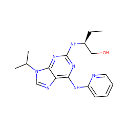 CC[C@@H](CO)Nc1nc(Nc2ccccn2)c2ncn(C(C)C)c2n1 ZINC000038442299