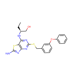 CC[C@@H](CO)Nc1nc(SCc2cccc(Oc3ccccc3)c2)nc2nc(N)sc12 ZINC000028569085