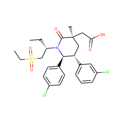 CC[C@@H](CS(=O)(=O)CC)N1C(=O)[C@@](C)(CC(=O)O)C[C@H](c2cccc(Cl)c2)[C@H]1c1ccc(Cl)cc1 ZINC000103243841