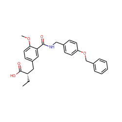 CC[C@@H](Cc1ccc(OC)c(C(=O)NCc2ccc(OCc3ccccc3)cc2)c1)C(=O)O ZINC000012358341