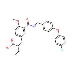 CC[C@@H](Cc1ccc(OC)c(C(=O)NCc2ccc(Oc3ccc(F)cc3)cc2)c1)C(=O)O ZINC000000590170