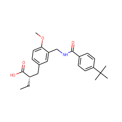 CC[C@@H](Cc1ccc(OC)c(CNC(=O)c2ccc(C(C)(C)C)cc2)c1)C(=O)O ZINC000029127287