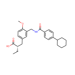 CC[C@@H](Cc1ccc(OC)c(CNC(=O)c2ccc(C3CCCCC3)cc2)c1)C(=O)O ZINC000029127285