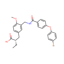 CC[C@@H](Cc1ccc(OC)c(CNC(=O)c2ccc(Oc3ccc(Br)cc3)cc2)c1)C(=O)O ZINC000071340789