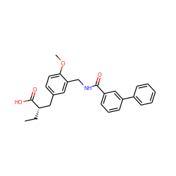 CC[C@@H](Cc1ccc(OC)c(CNC(=O)c2cccc(-c3ccccc3)c2)c1)C(=O)O ZINC000071341303