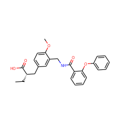 CC[C@@H](Cc1ccc(OC)c(CNC(=O)c2ccccc2Oc2ccccc2)c1)C(=O)O ZINC000071340797