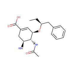 CC[C@@H](Cc1ccccc1)O[C@@H]1C=C(C(=O)O)C[C@H](N)[C@H]1NC(C)=O ZINC000040863125