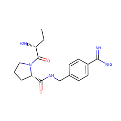 CC[C@@H](N)C(=O)N1CCC[C@H]1C(=O)NCc1ccc(C(=N)N)cc1 ZINC000039024957