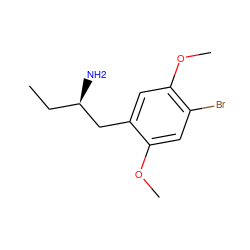 CC[C@@H](N)Cc1cc(OC)c(Br)cc1OC ZINC000013585278