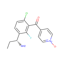 CC[C@@H](N)c1ccc(Cl)c(C(=O)c2cc[n+]([O-])cc2)c1F ZINC001772581272