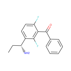 CC[C@@H](N)c1ccc(F)c(C(=O)c2ccccc2)c1F ZINC000220711285