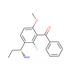 CC[C@@H](N)c1ccc(OC)c(C(=O)c2ccccc2)c1F ZINC001772644765